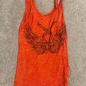 Orange Graphic Tank Top